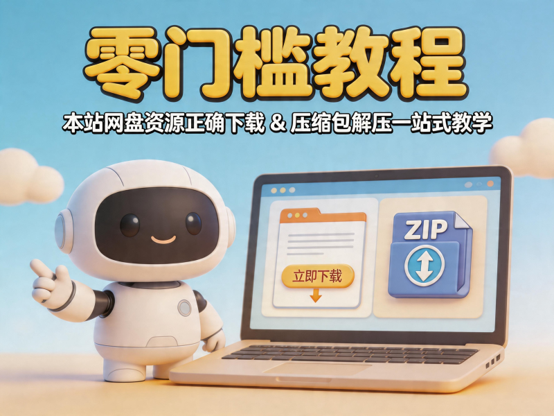 零门槛教程：本站网盘资源正确下载 & 压缩包解压一站式教学-惜玉资源分享教程