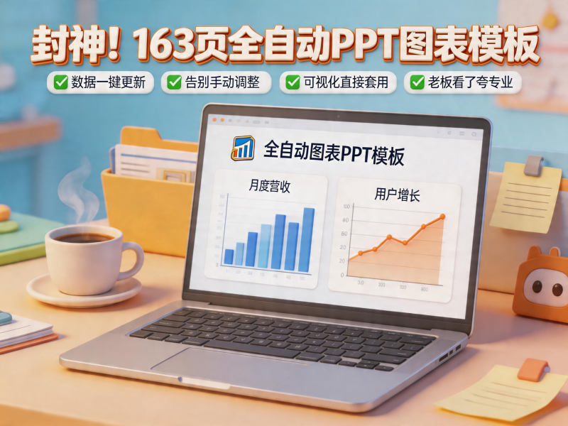 封神！163 页全自动 PPT 图表模板，数据一键更新，告别手动调整📈-惜玉资源分享教程
