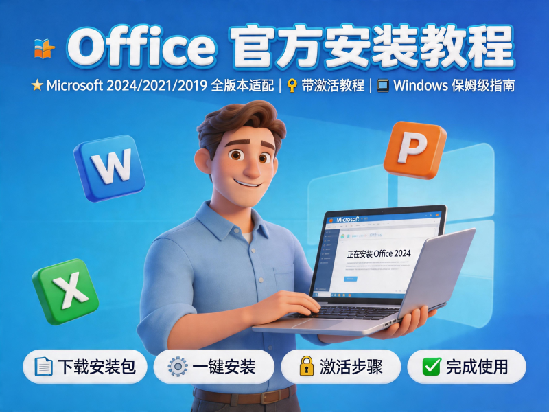 Office 官方安装教程｜Microsoft 2024/2021/2019 全版本适配带激活教程丨 Windows 保姆级指南-惜玉资源分享教程