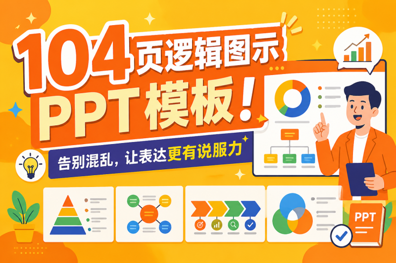 封神！104 页逻辑图示 PPT 模板，告别混乱，让表达更有说服力📋-惜玉资源分享教程